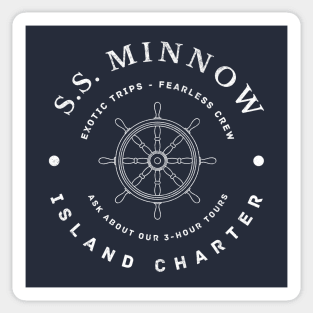 S.S. Minnow Island Charter -  modern vintage logo Sticker